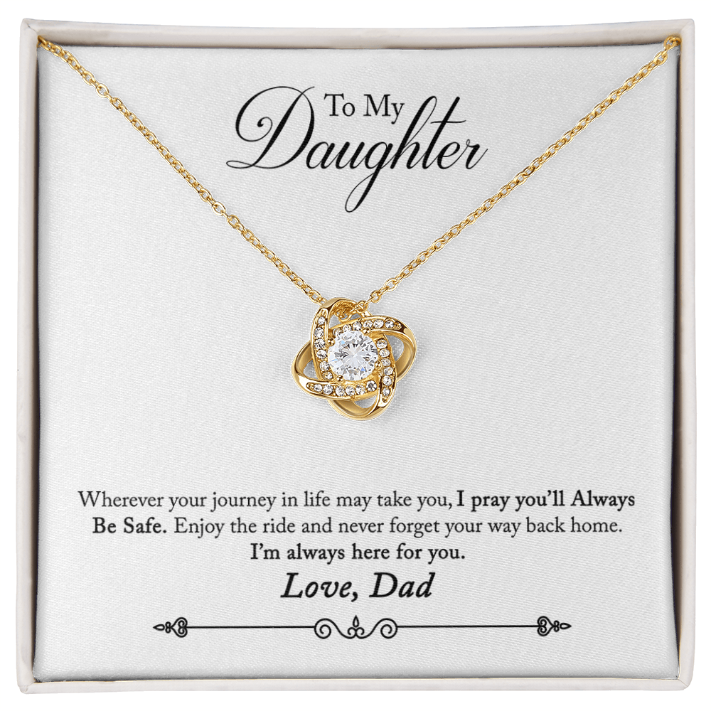 To My Daughter - Whenever Your Journey - Love Knot Necklace - Avioria