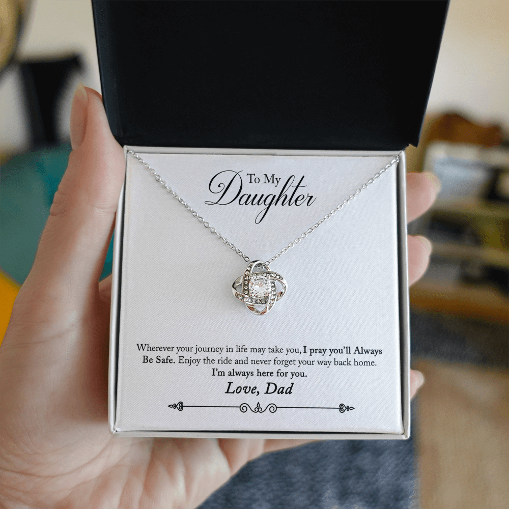 To My Daughter - Whenever Your Journey - Love Knot Necklace - Avioria