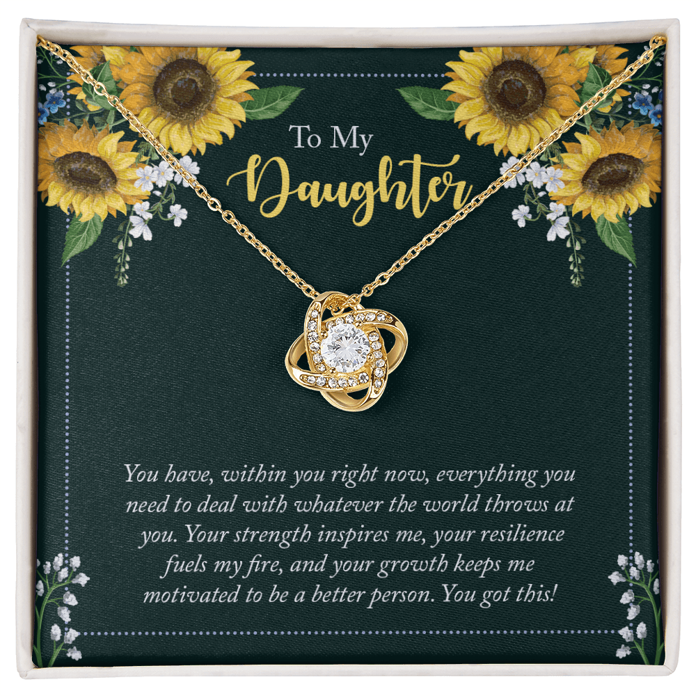 To My Daughter - You Have Everything - Love Knot Necklace - Avioria