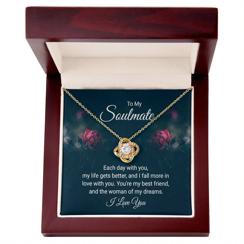 To My Soulmate - Each Day With You - Love Knot Necklace - Avioria