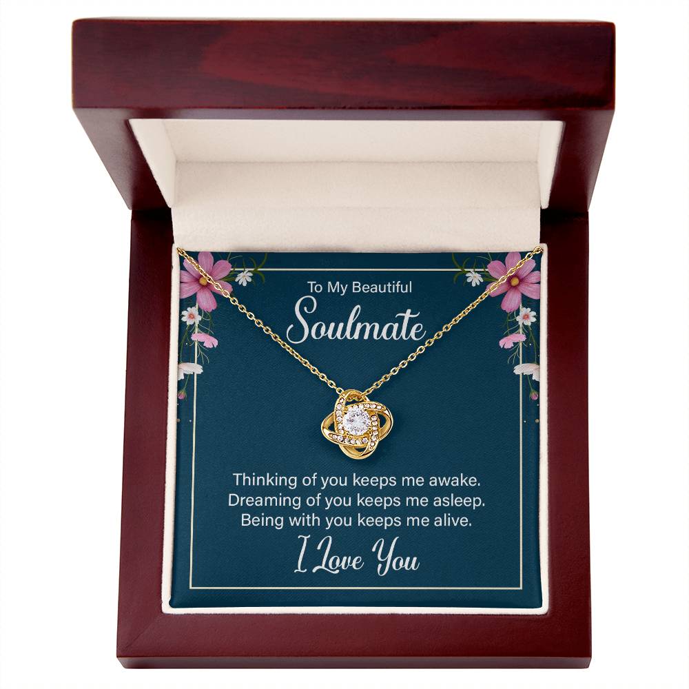 To My Soulmate - Thinking of You - Love Knot Necklace - Avioria