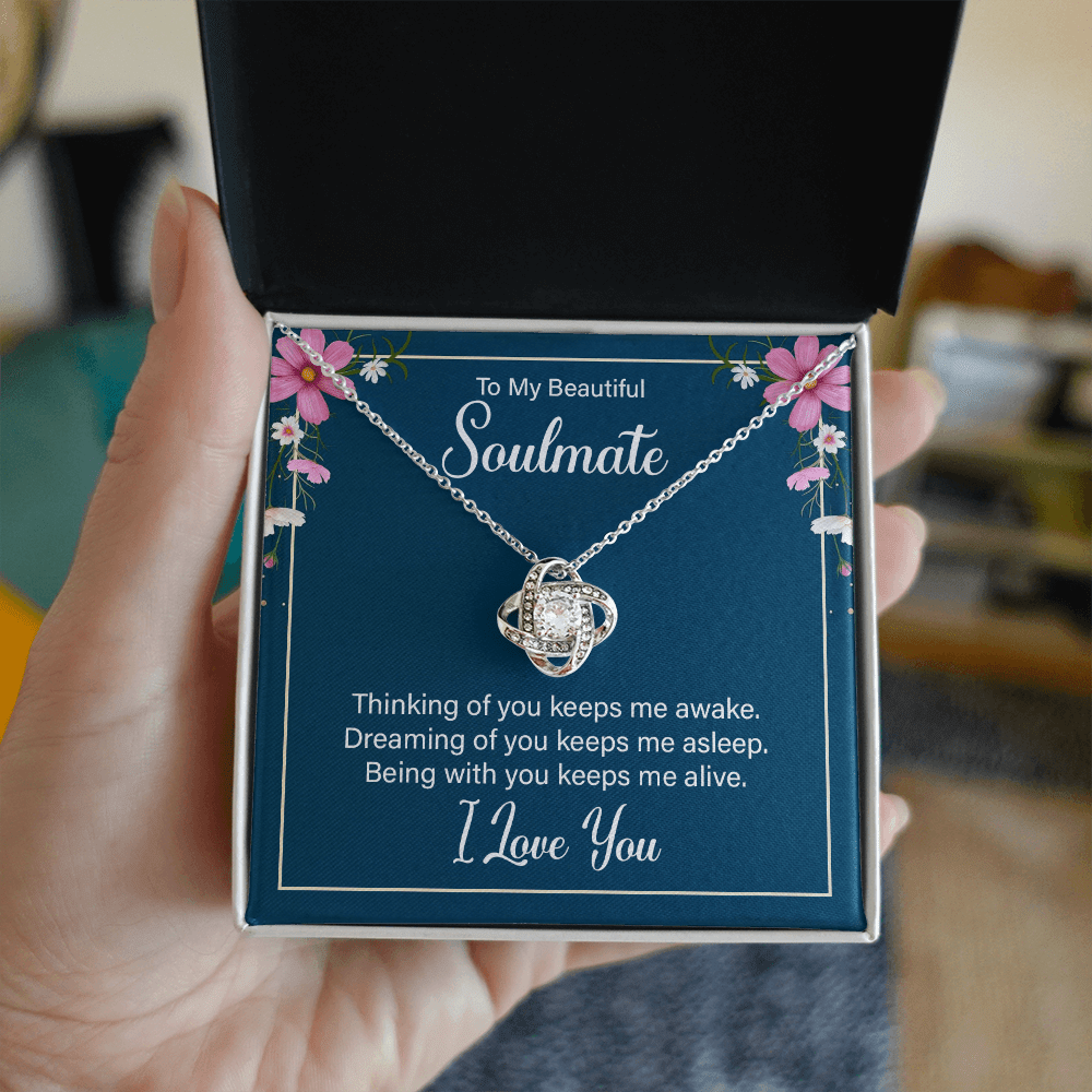 To My Soulmate - Thinking of You - Love Knot Necklace - Avioria