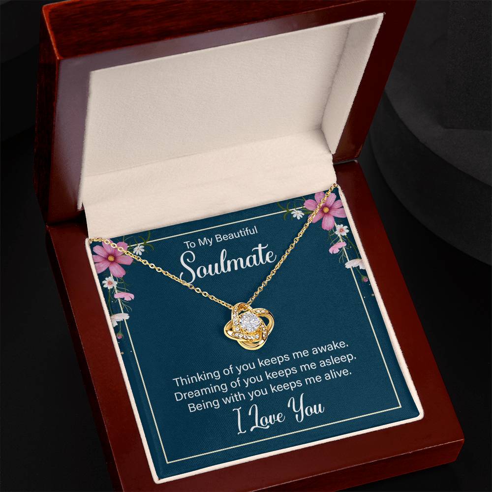 To My Soulmate - Thinking of You - Love Knot Necklace - Avioria