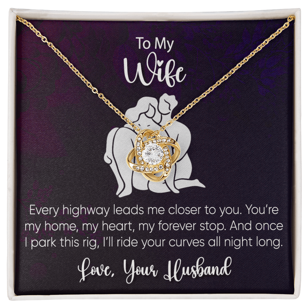 To My Wife - Every Highway Leads - Love Knot Necklace - Avioria