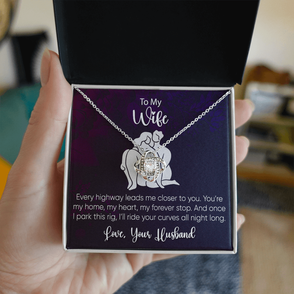 To My Wife - Every Highway Leads - Love Knot Necklace - Avioria