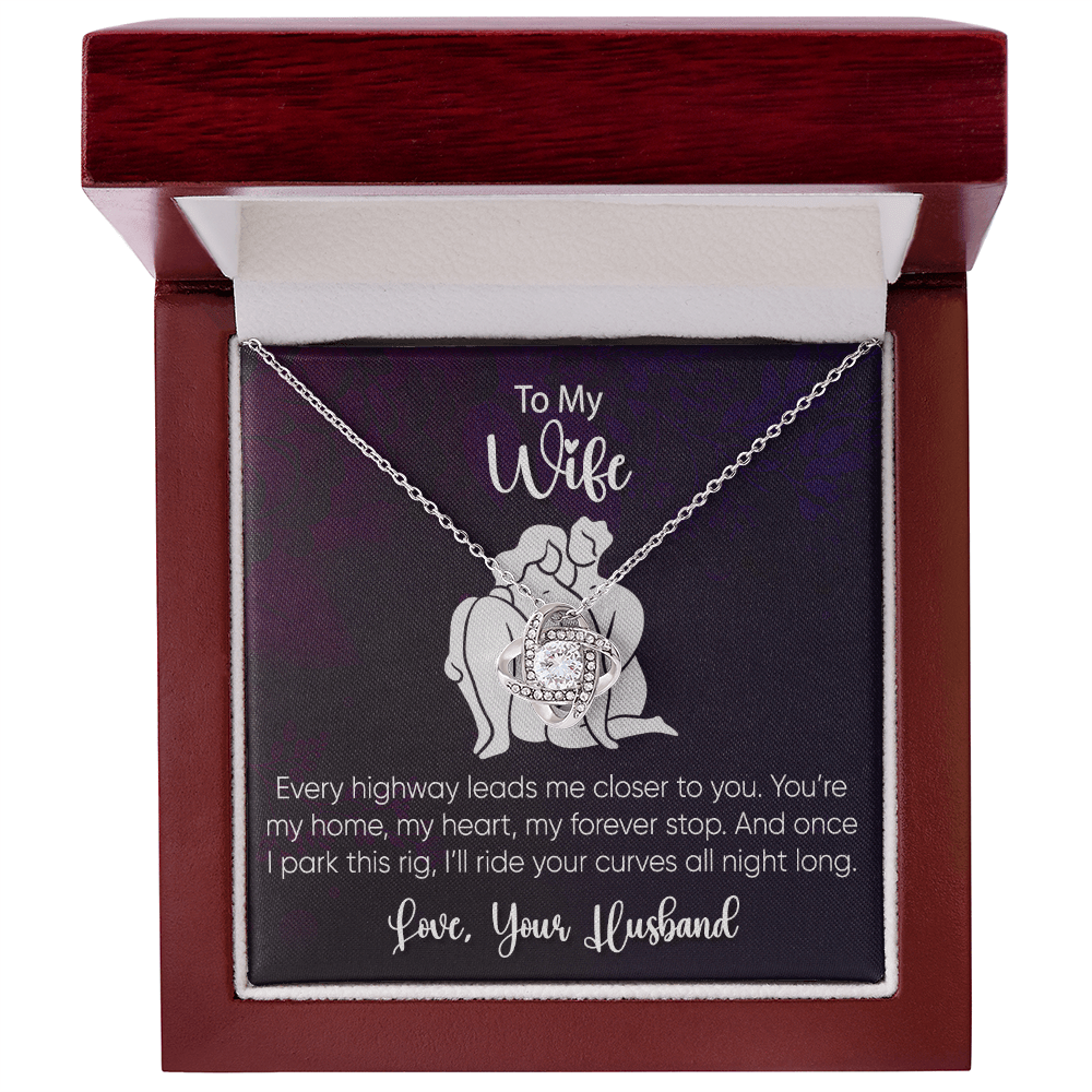 To My Wife - Every Highway Leads - Love Knot Necklace - Avioria