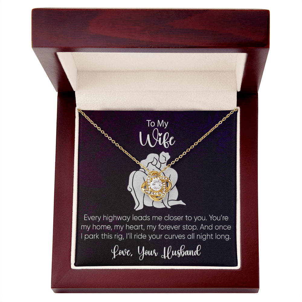 To My Wife - Every Highway Leads - Love Knot Necklace - Avioria