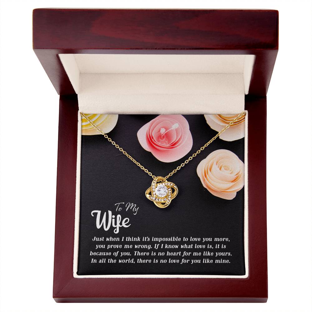 To My Wife - Just When I Think - Love Knot Necklace - Avioria