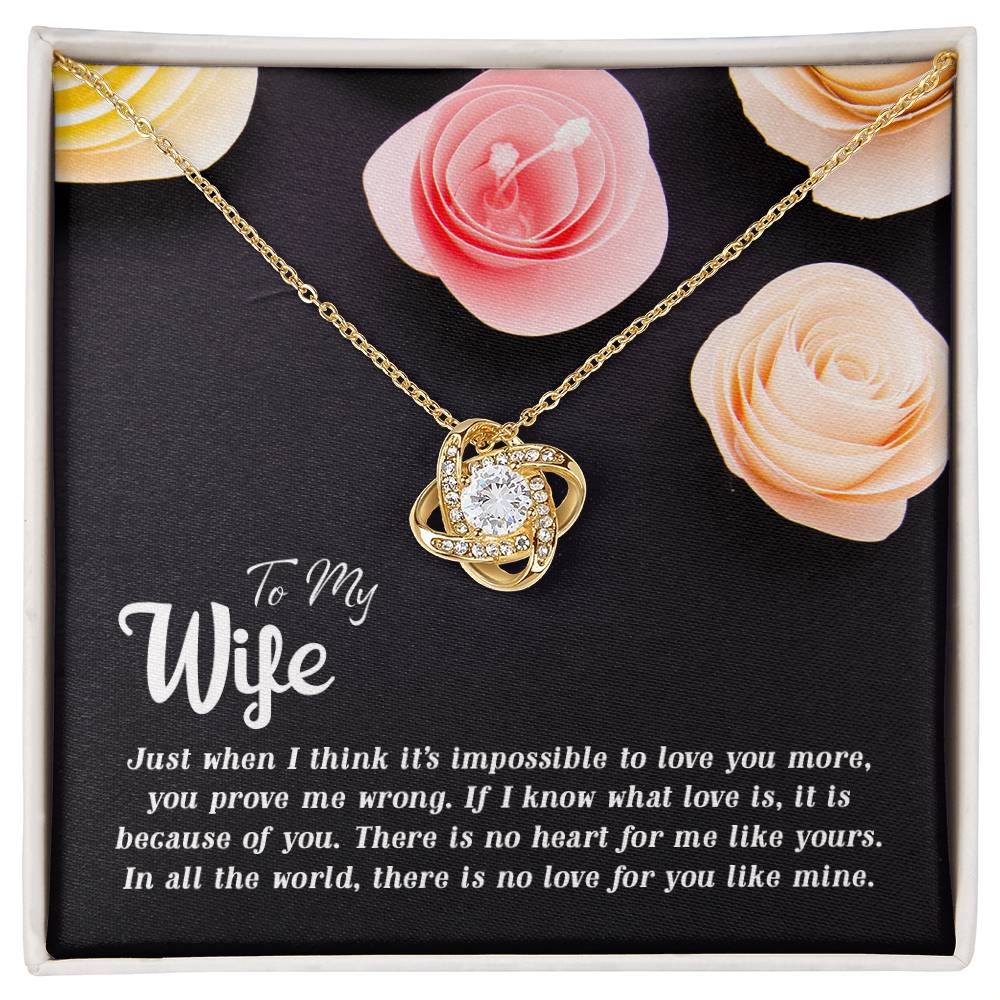 To My Wife - Just When I Think - Love Knot Necklace - Avioria