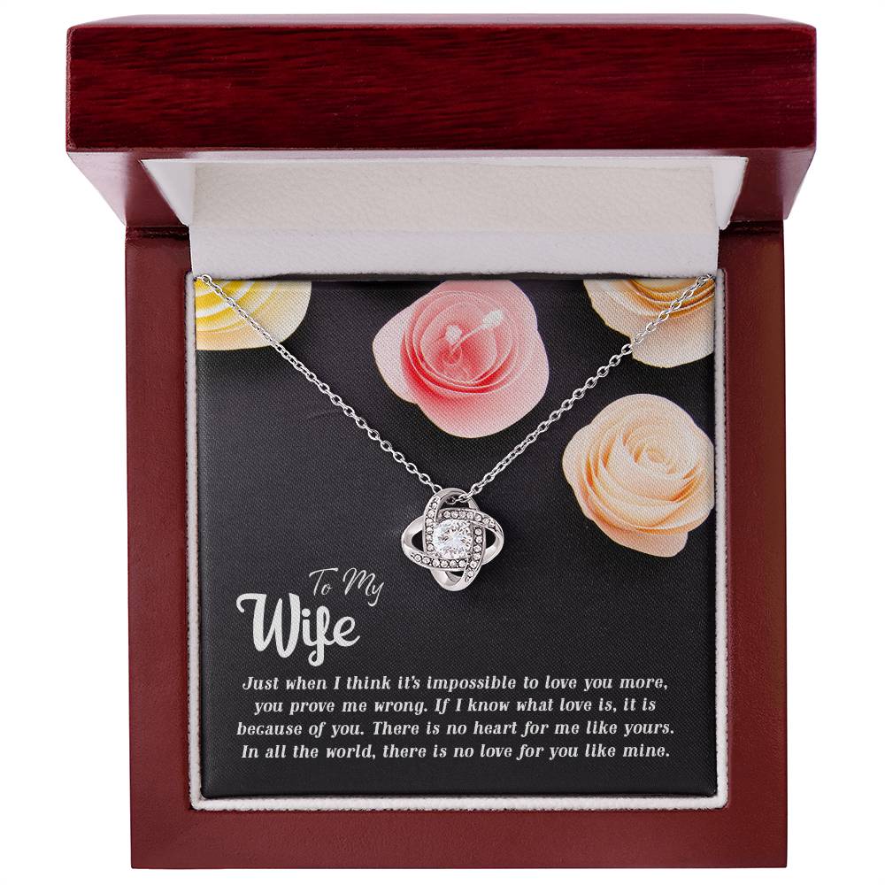 To My Wife - Just When I Think - Love Knot Necklace - Avioria