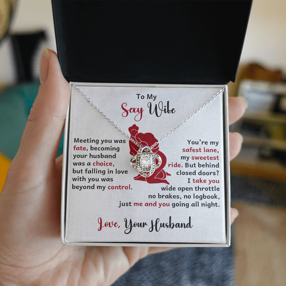 To My Wife - Meeting You - Love Knot Necklace - Avioria