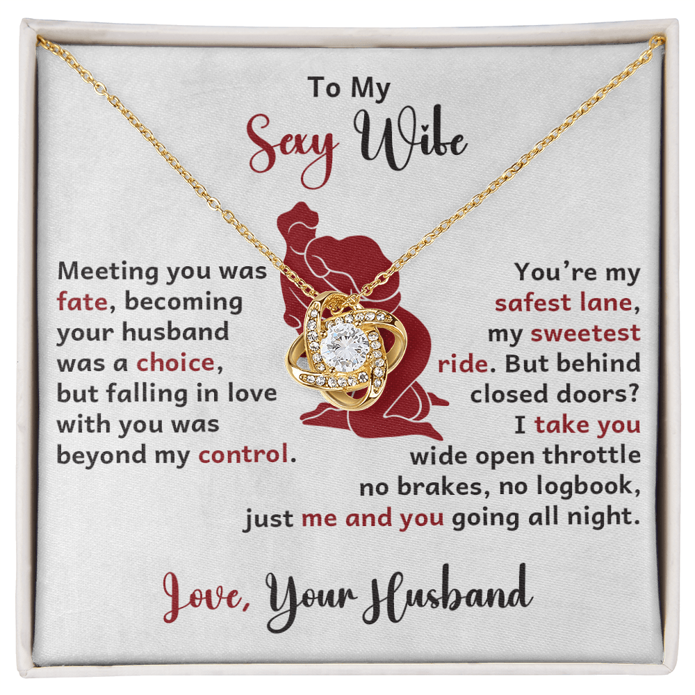 To My Wife - Meeting You - Love Knot Necklace - Avioria