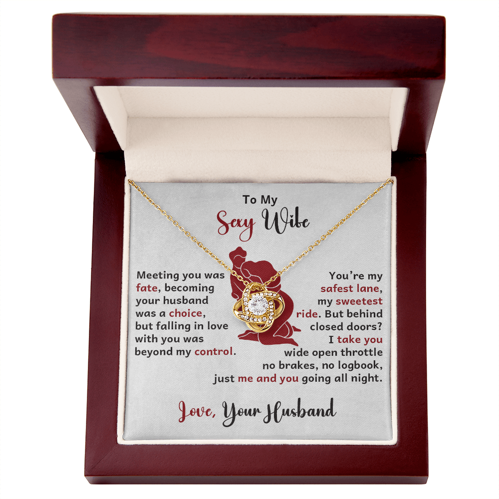 To My Wife - Meeting You - Love Knot Necklace - Avioria