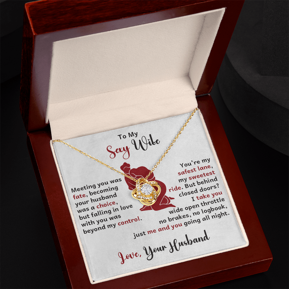 To My Wife - Meeting You - Love Knot Necklace - Avioria