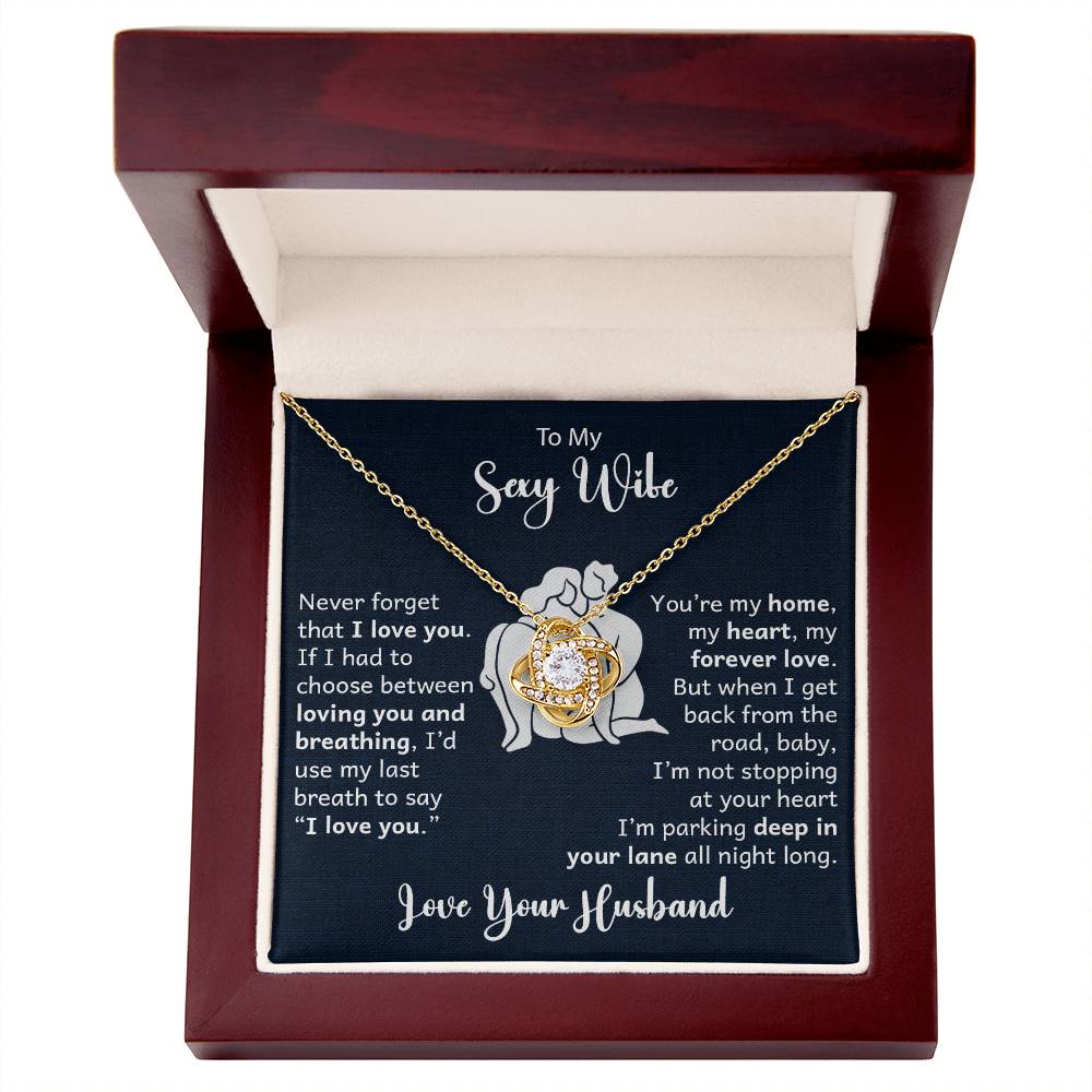 To My Wife - You Are My Home - Love Knot Necklace - Avioria