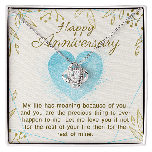 Happy Anniversary - My Life Has - Love Knot Necklace - Avioria