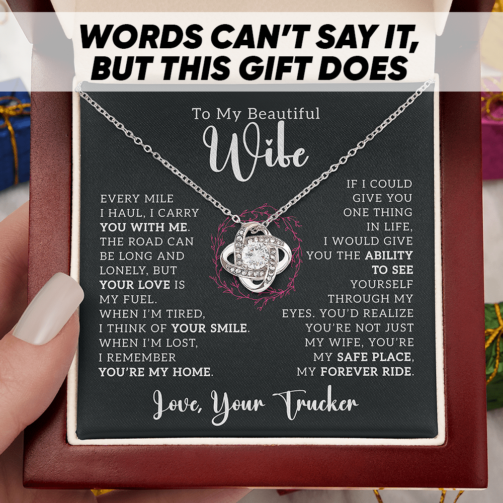 To My Beautiful Wife – Truckers’ Love Message Necklace - Avioria