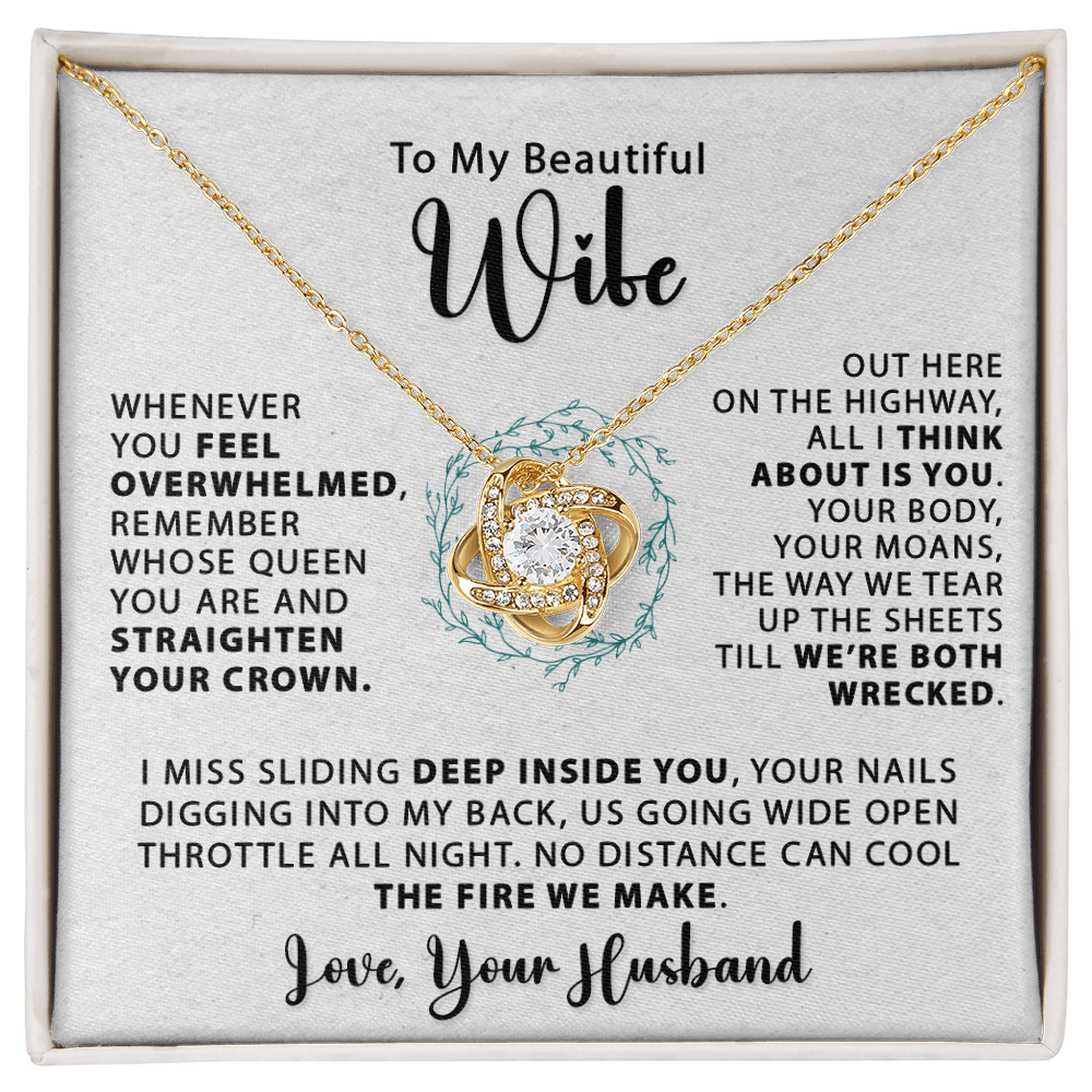 To My Beautiful Wife - Whenever You Feel - Love Knot Necklace - Avioria