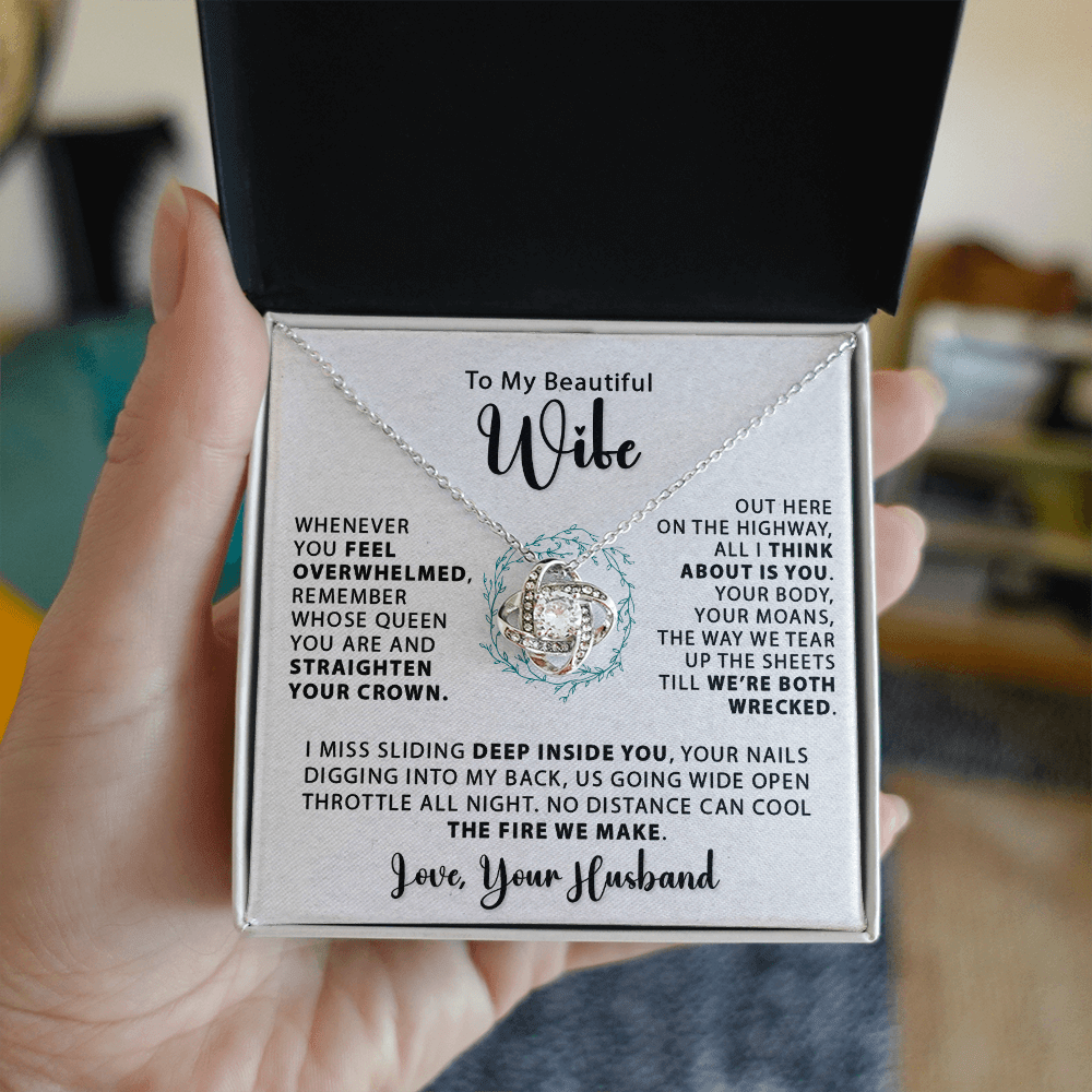 To My Beautiful Wife - Whenever You Feel - Love Knot Necklace - Avioria