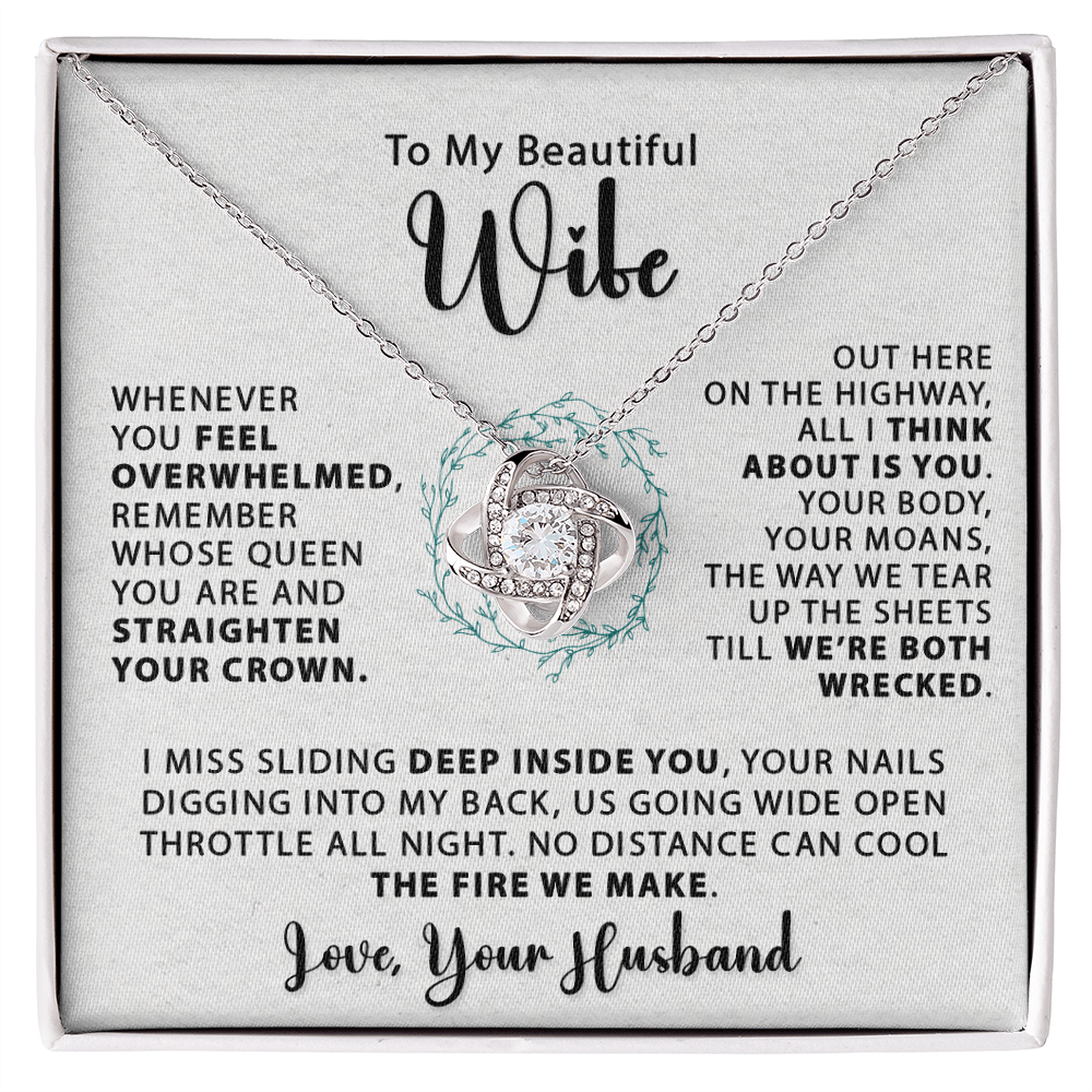 To My Beautiful Wife - Whenever You Feel - Love Knot Necklace - Avioria