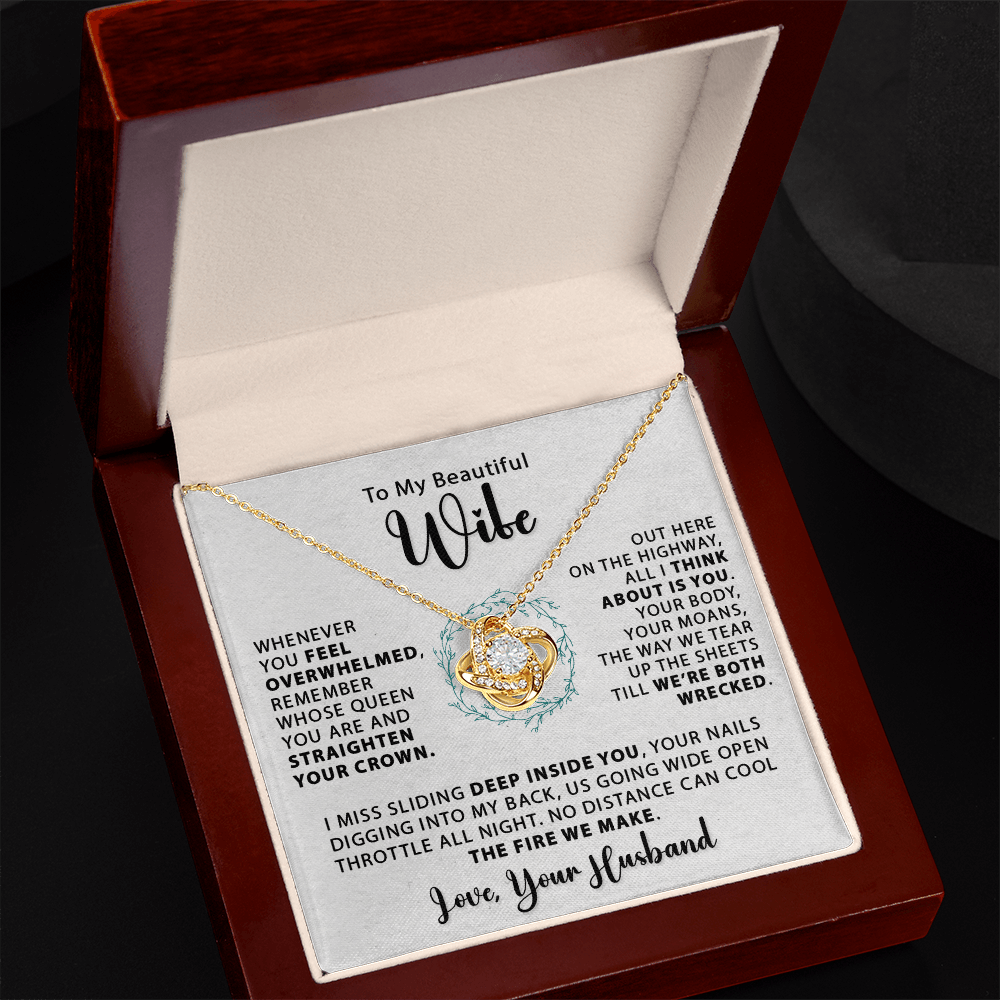 To My Beautiful Wife - Whenever You Feel - Love Knot Necklace - Avioria