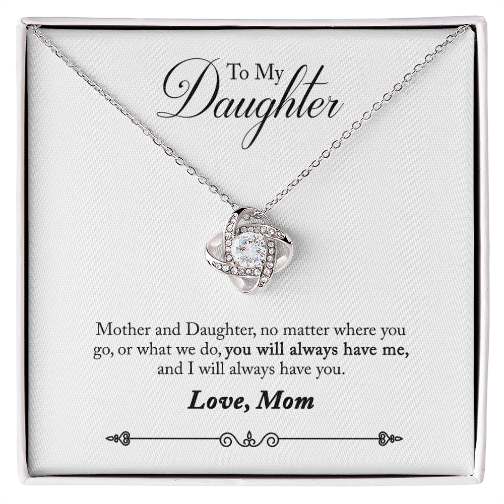 To My Daughter - Mom And Daughter - Love Knot Necklace - Avioria