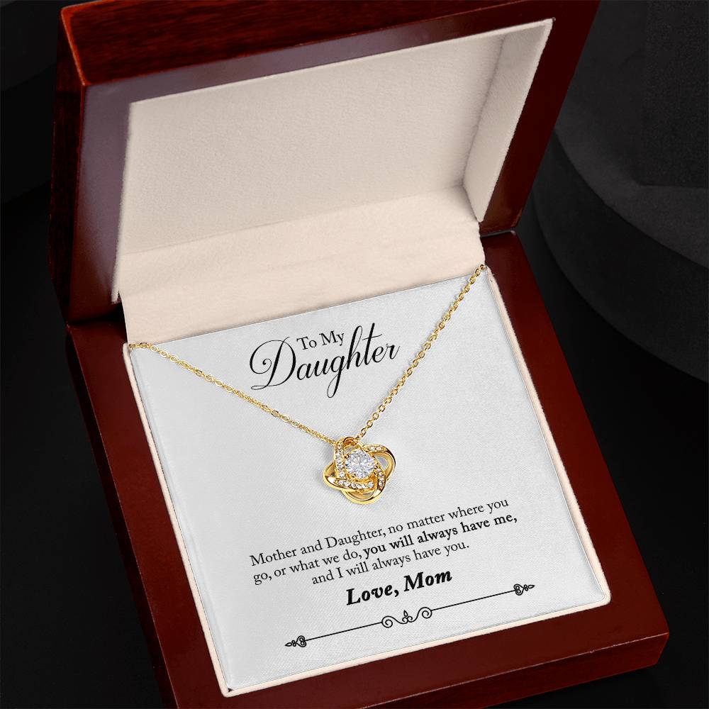 To My Daughter - Mom And Daughter - Love Knot Necklace - Avioria