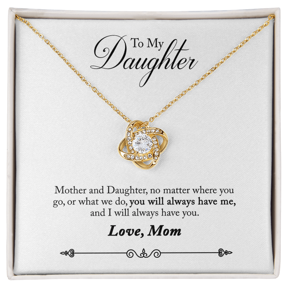 To My Daughter - Mom And Daughter - Love Knot Necklace - Avioria