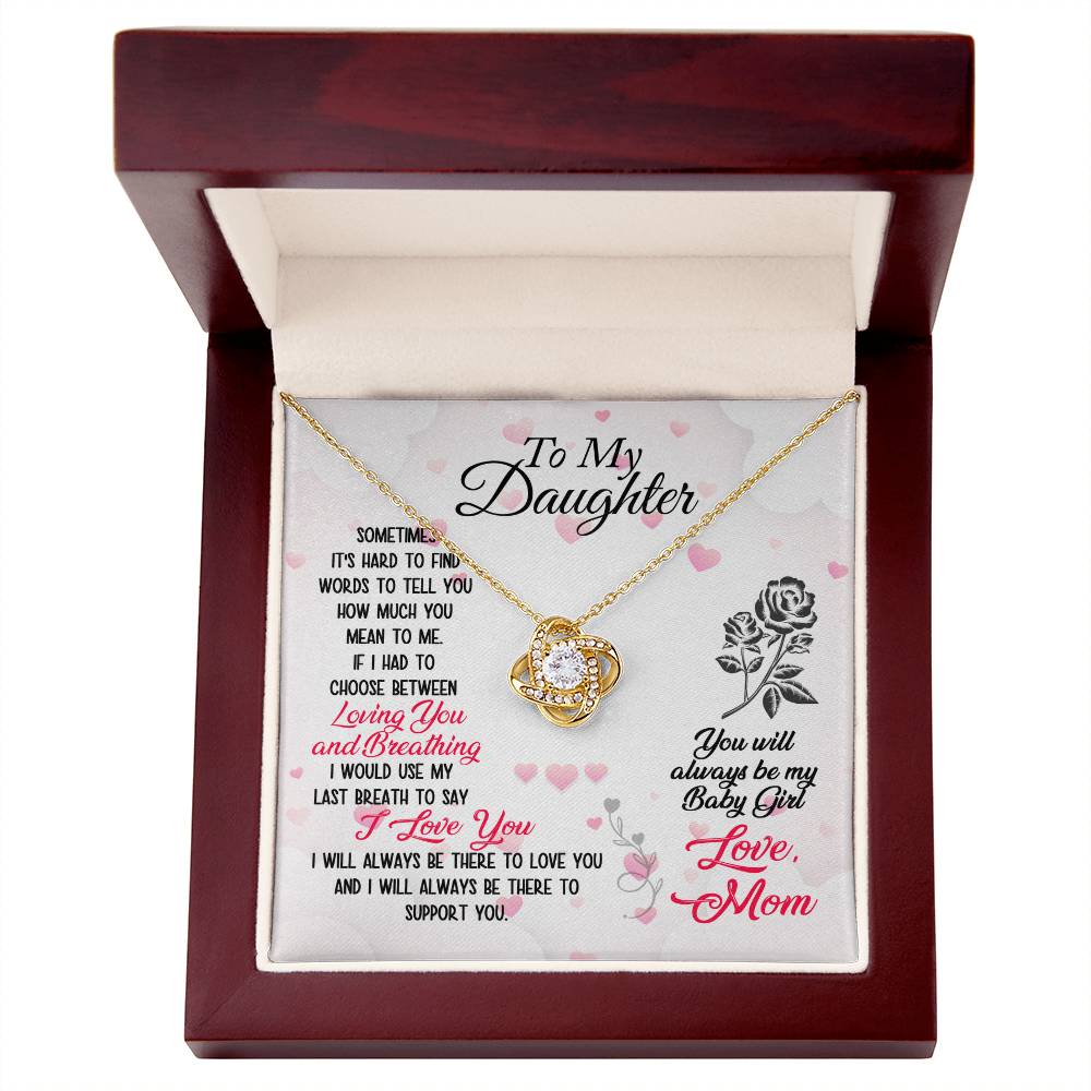 To My Daughter - Sometimes It's Hard - Love Knot Necklace - Avioria