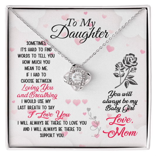 To My Daughter - Sometimes It's Hard - Love Knot Necklace - Avioria