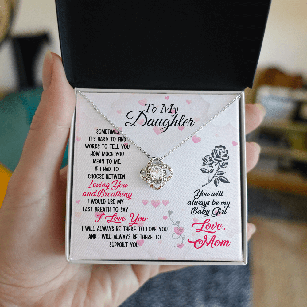 To My Daughter - Sometimes It's Hard - Love Knot Necklace - Avioria