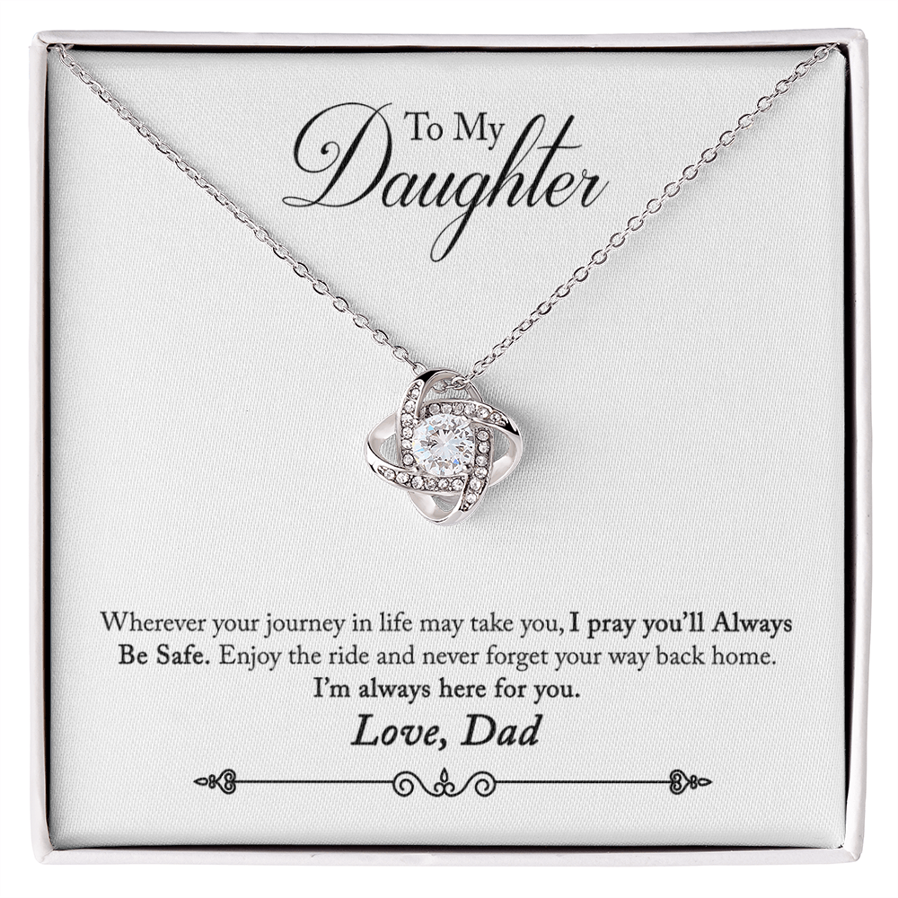 To My Daughter - Whenever Your Journey - Love Knot Necklace - Avioria