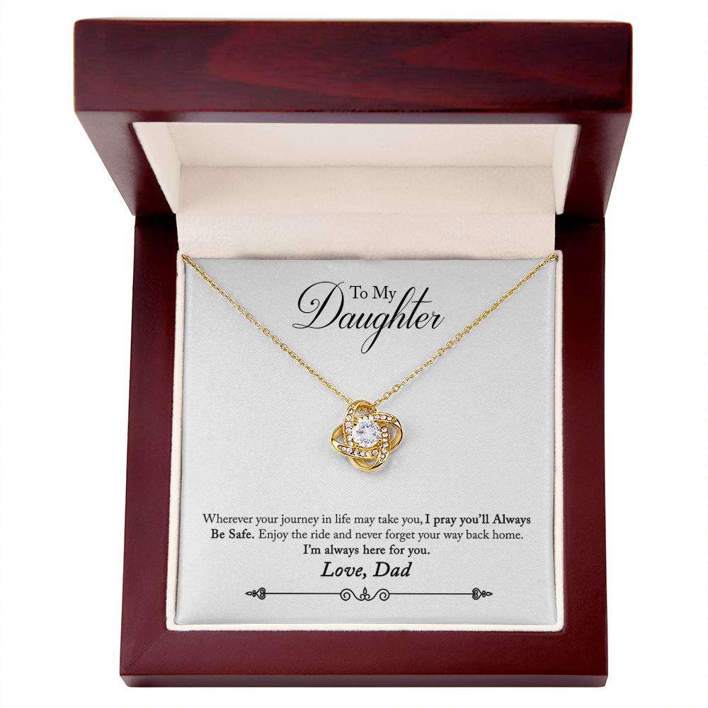 To My Daughter - Whenever Your Journey - Love Knot Necklace - Avioria