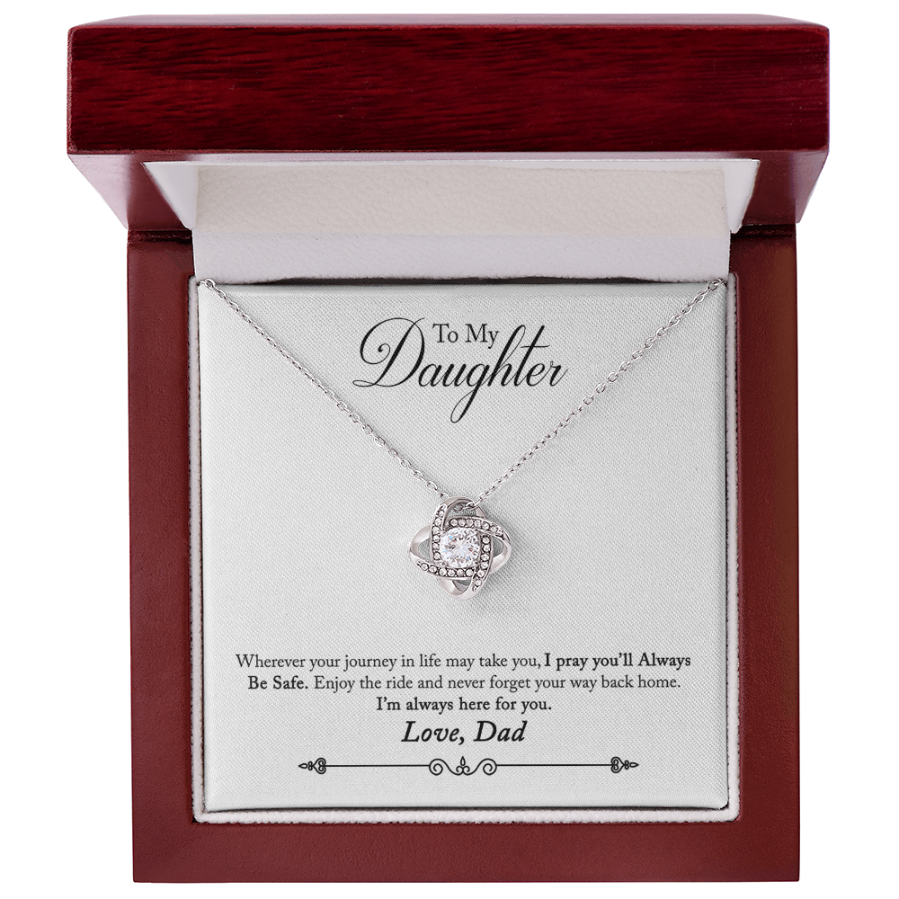 To My Daughter - Whenever Your Journey - Love Knot Necklace - Avioria