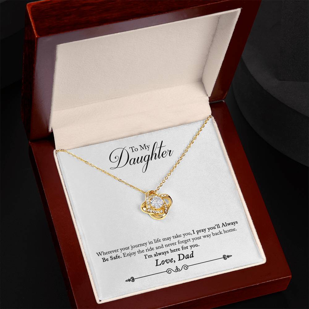To My Daughter - Whenever Your Journey - Love Knot Necklace - Avioria
