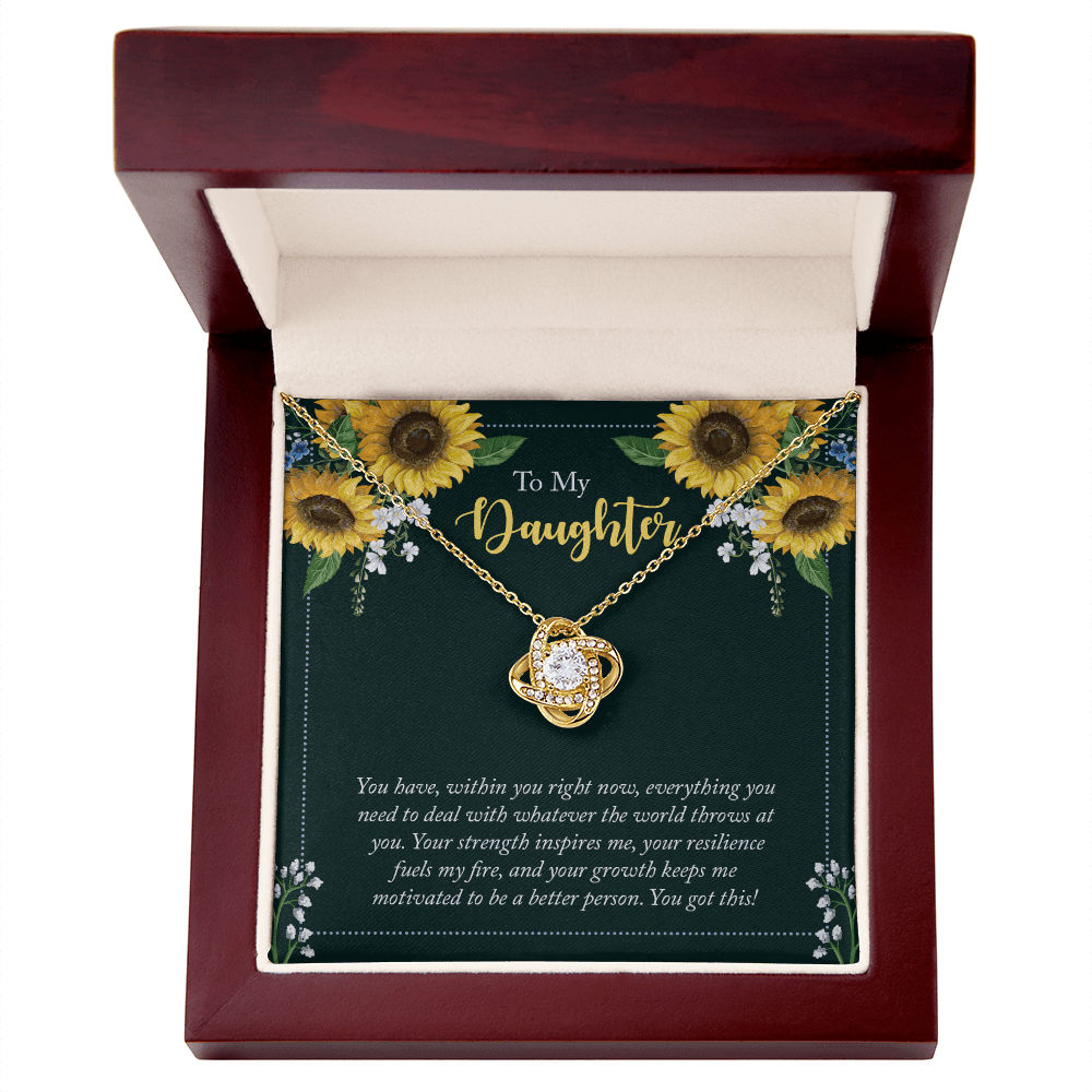 To My Daughter - You Have Everything - Love Knot Necklace - Avioria