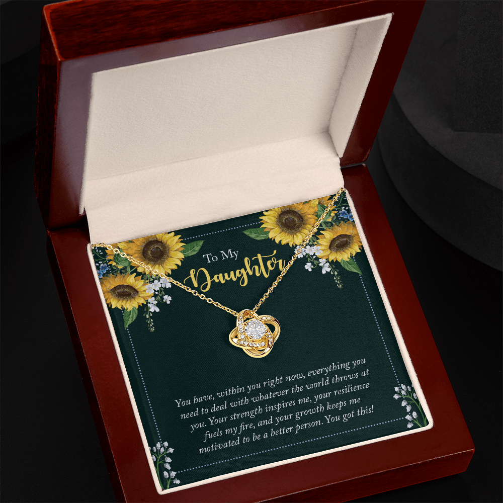 To My Daughter - You Have Everything - Love Knot Necklace - Avioria