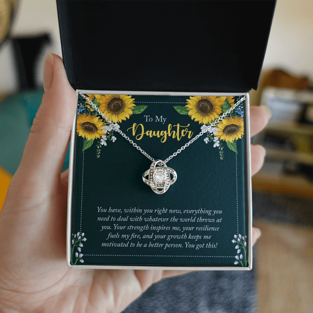 To My Daughter - You Have Everything - Love Knot Necklace - Avioria