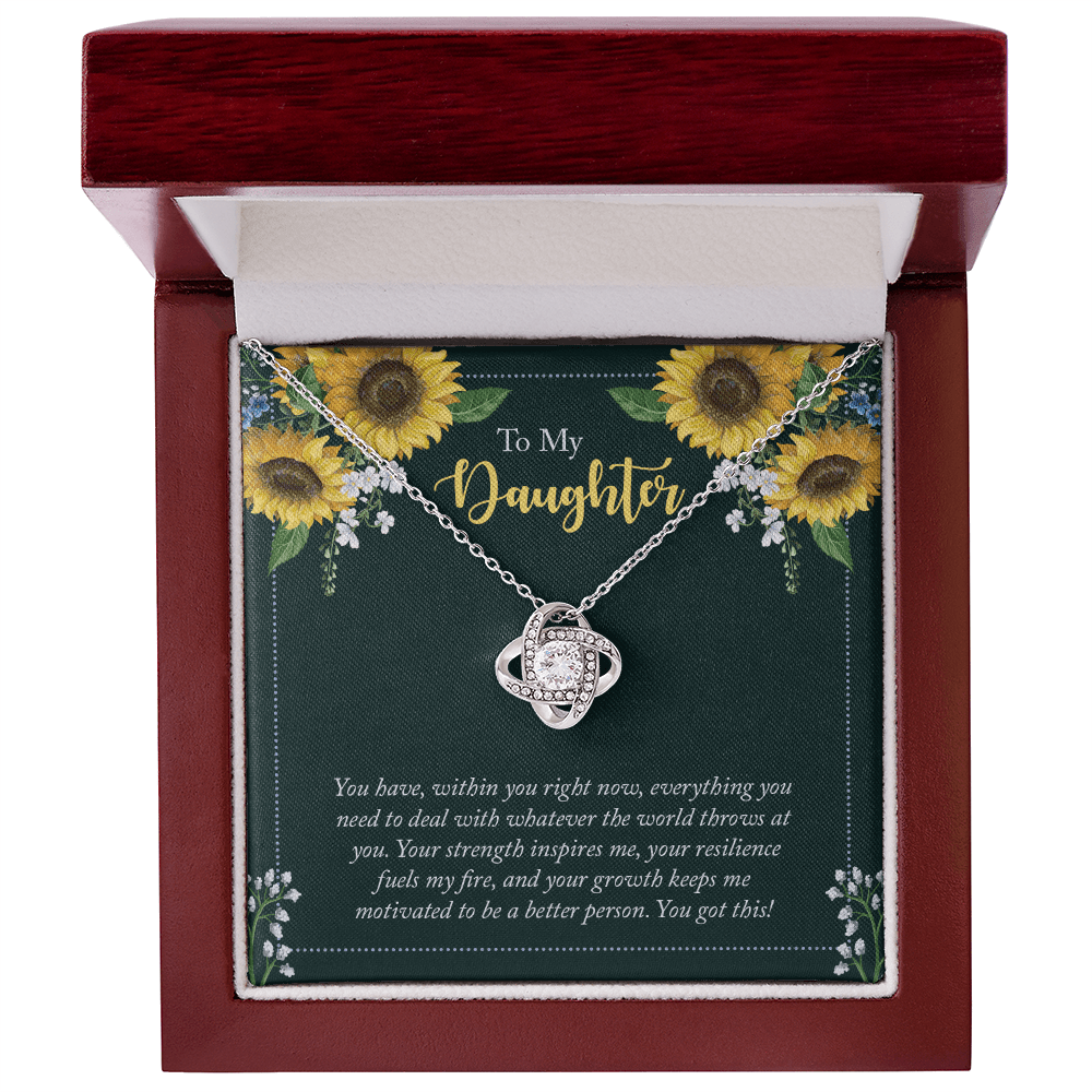 To My Daughter - You Have Everything - Love Knot Necklace - Avioria