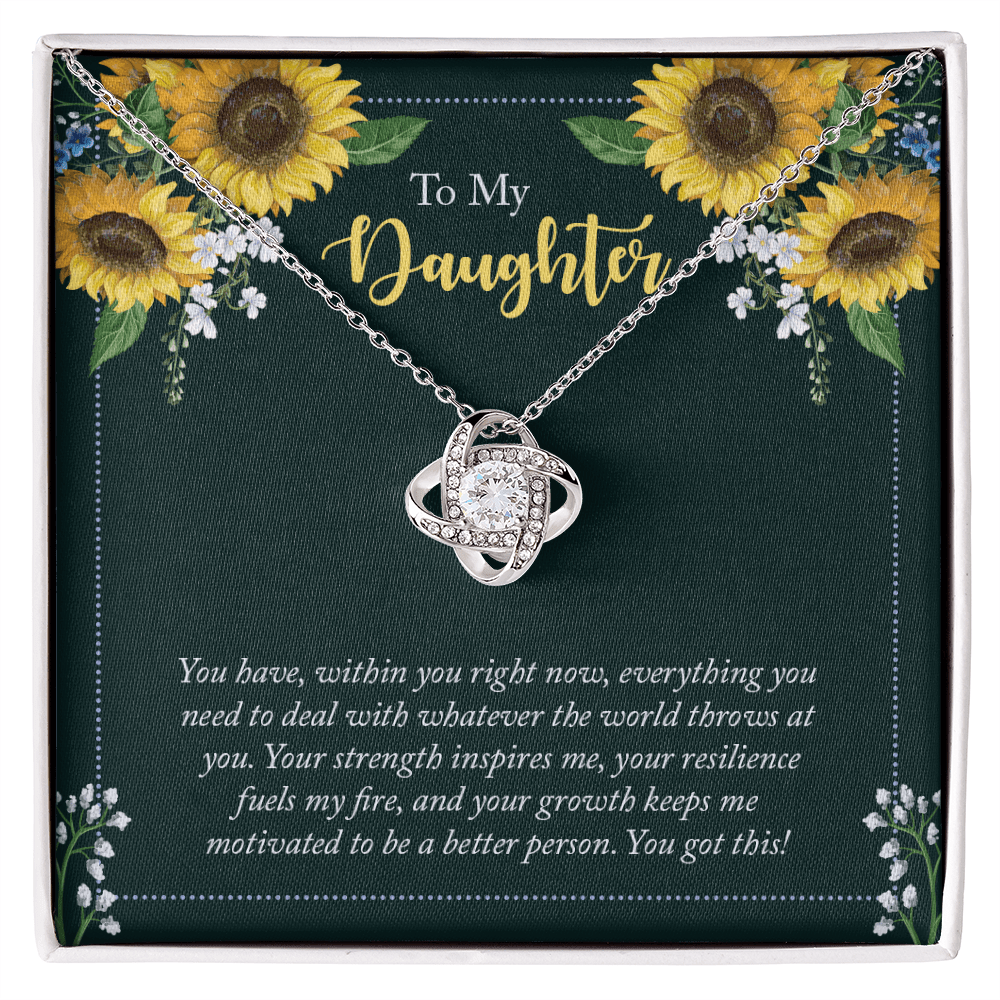 To My Daughter - You Have Everything - Love Knot Necklace - Avioria