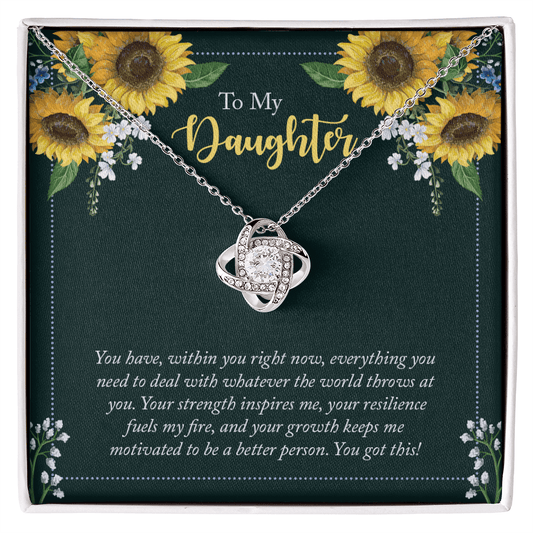 To My Daughter - You Have Everything - Love Knot Necklace - Avioria