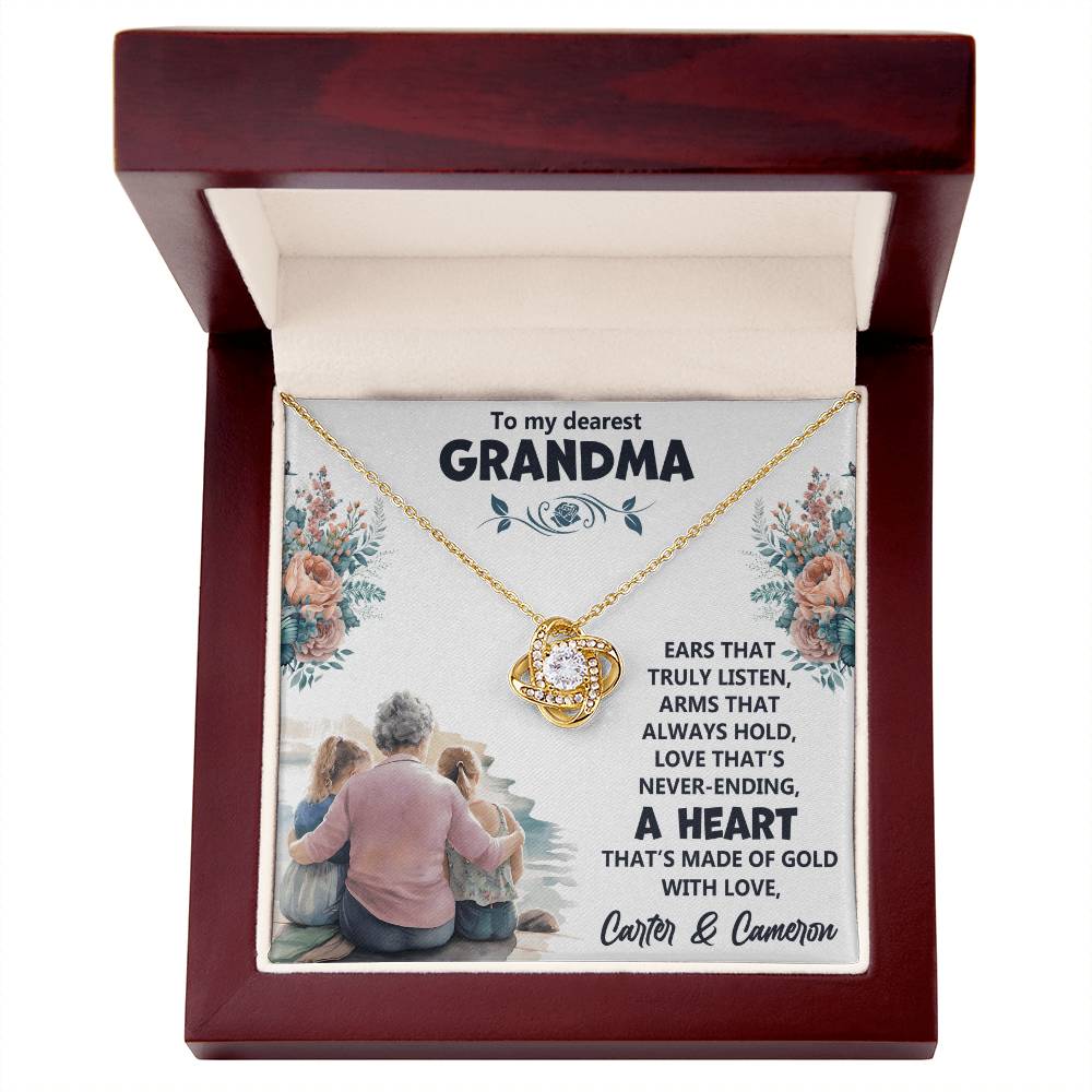 To My Grandma - Ears That Truely - Love Knot Necklace - Avioria