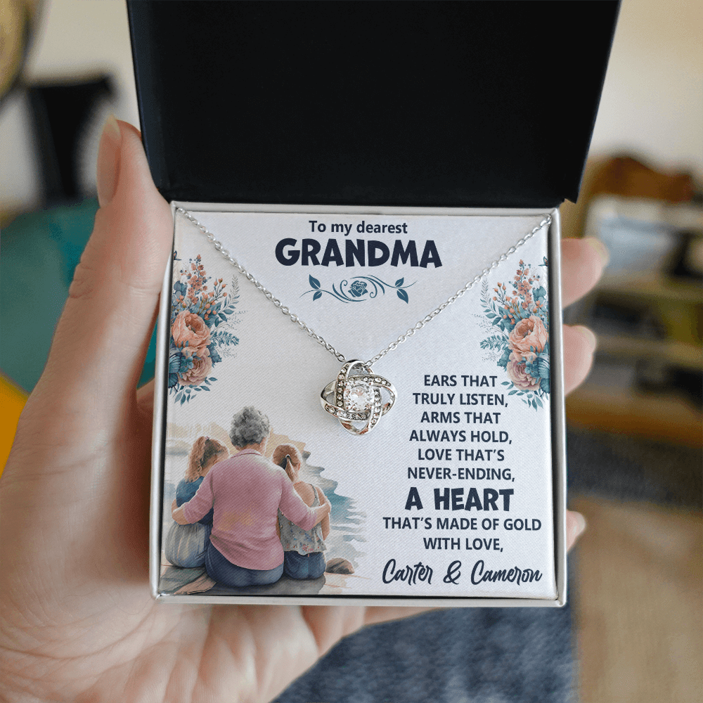 To My Grandma - Ears That Truely - Love Knot Necklace - Avioria