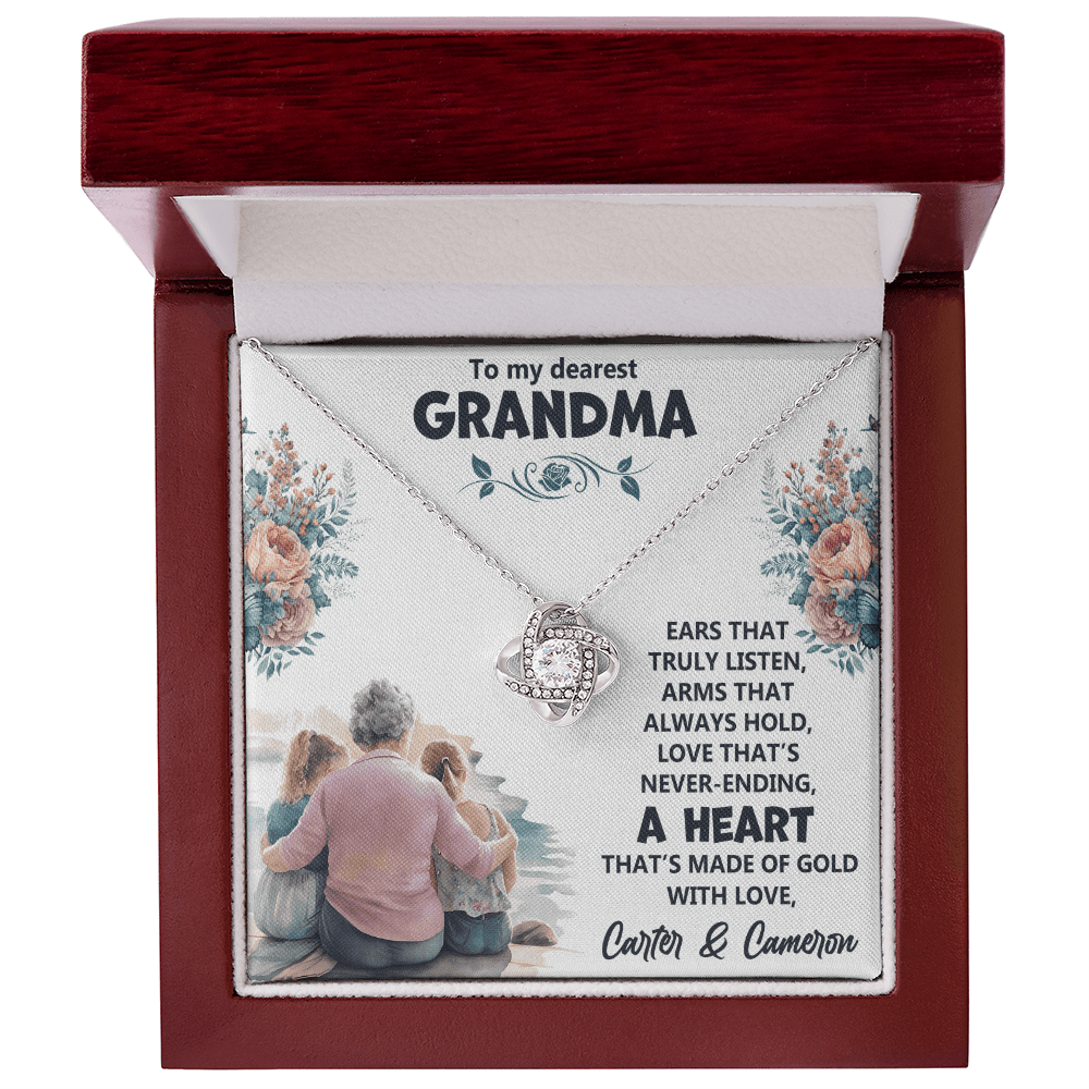 To My Grandma - Ears That Truely - Love Knot Necklace - Avioria