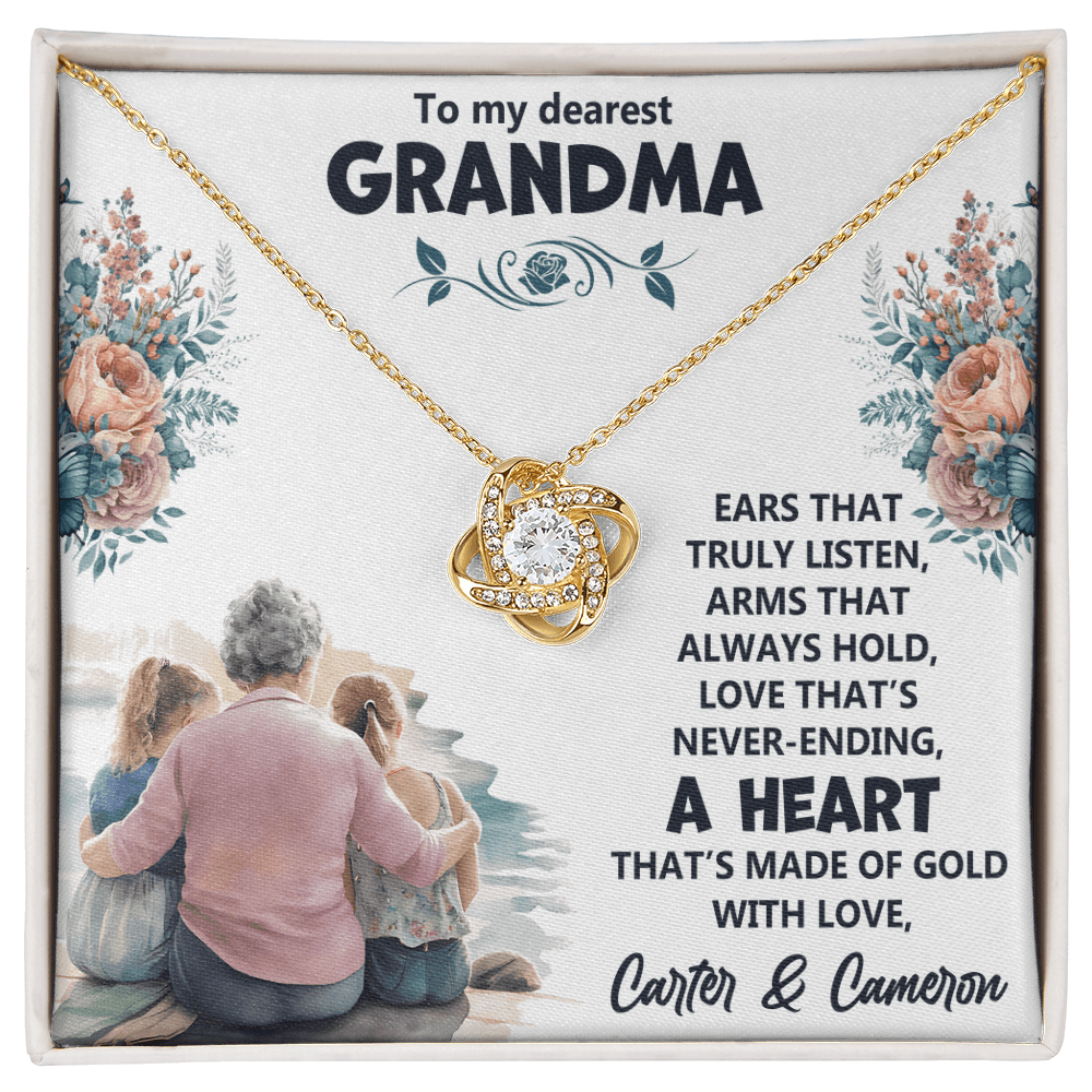 To My Grandma - Ears That Truely - Love Knot Necklace - Avioria