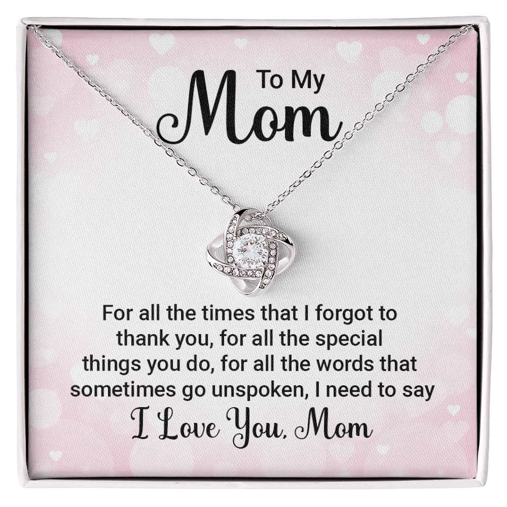 To My Mom - For All The Times - Love Knot Necklace - Avioria