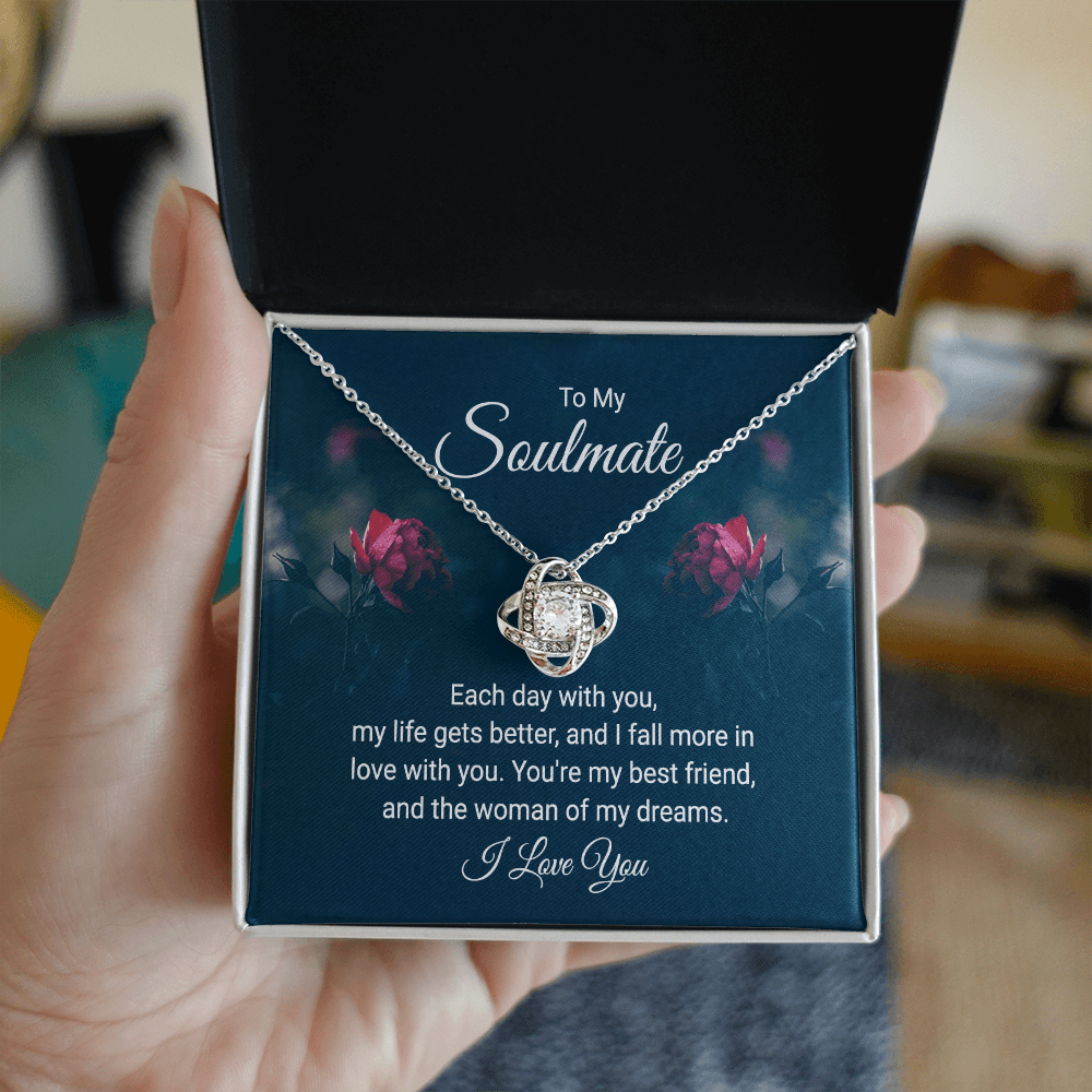 To My Soulmate - Each Day With You - Love Knot Necklace - Avioria