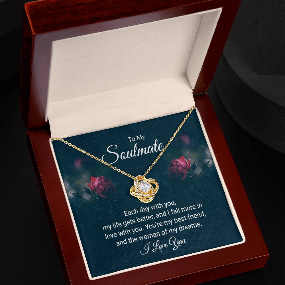 To My Soulmate - Each Day With You - Love Knot Necklace - Avioria