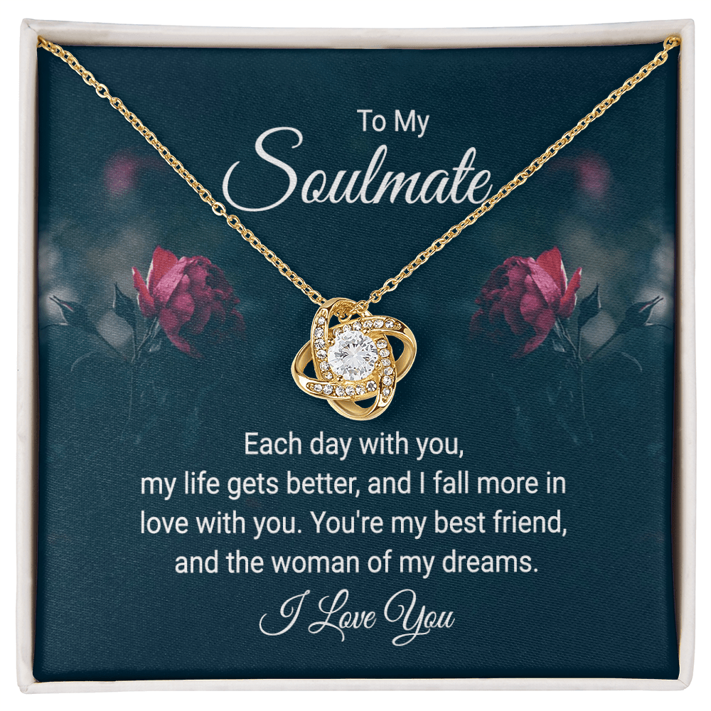 To My Soulmate - Each Day With You - Love Knot Necklace - Avioria