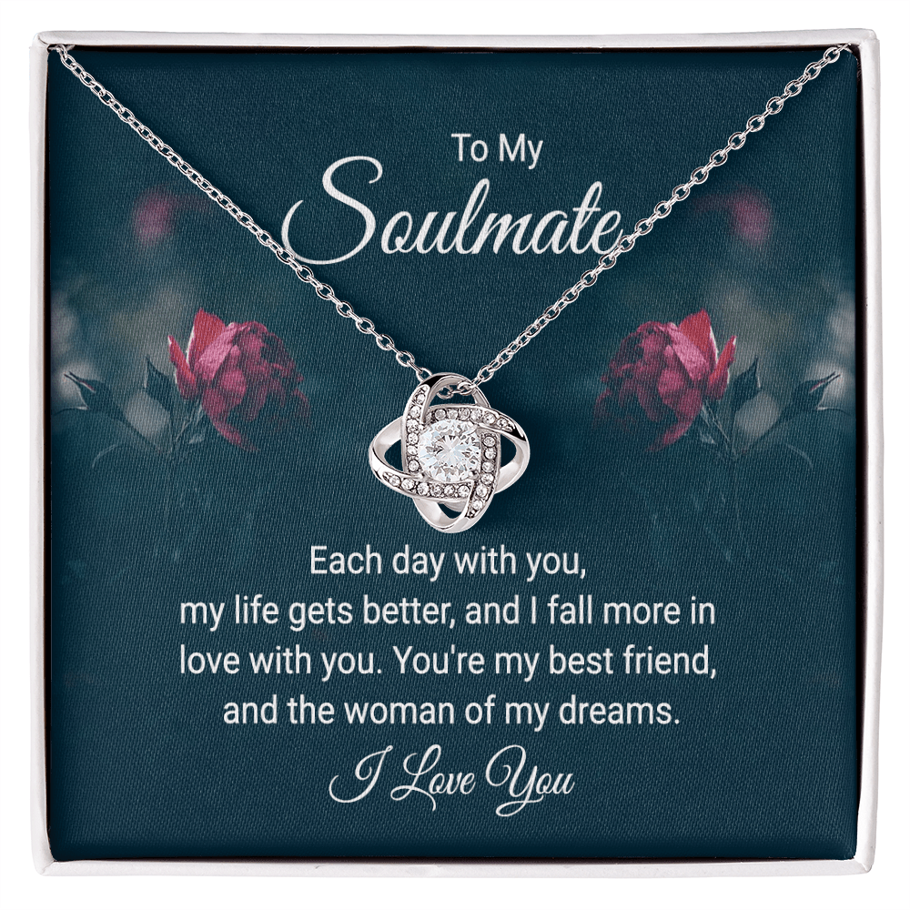 To My Soulmate - Each Day With You - Love Knot Necklace - Avioria